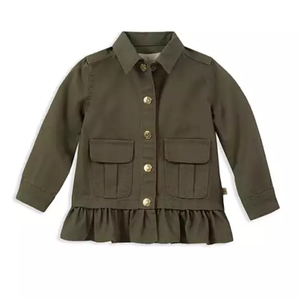 kate spade new york Girls' Ruffled Field Jacket‎ Green Size 5